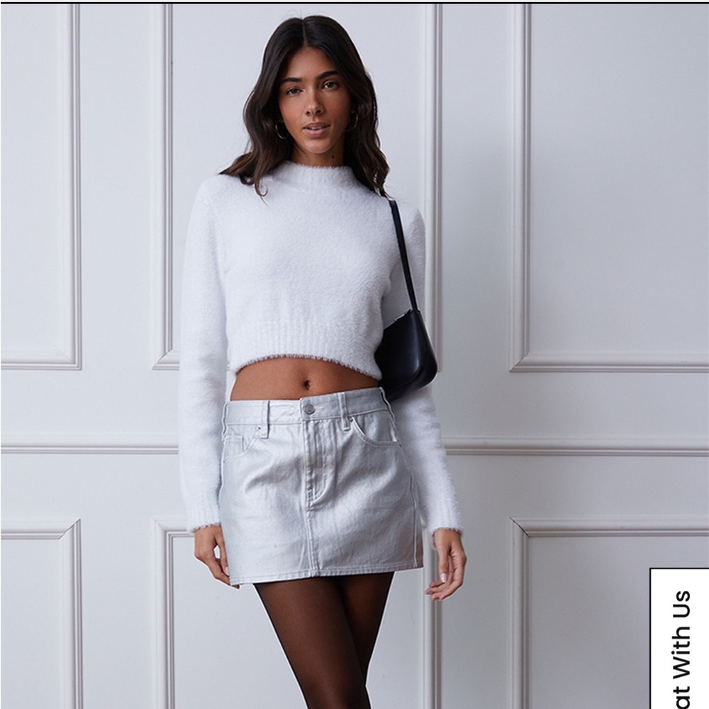 LA Hearts/ PacSun Snowfall Fuzzy Cropped Sweater